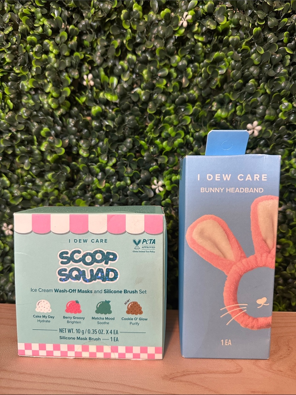 I Dew Care Scoop Squad Wash-Off Masks With Silicone Brush Set Bunny Headband #13